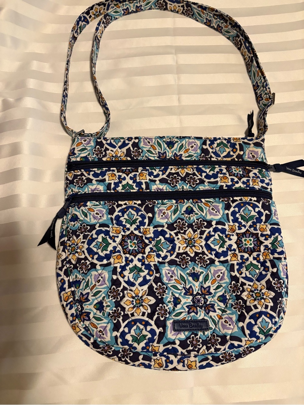 Vera Bradley Navy & Teal Floral Quilted Crossbody
